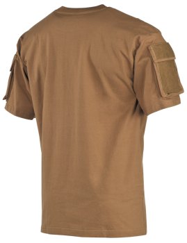 US T-Shirt, halbarm, coyote, mit Ärmeltaschen