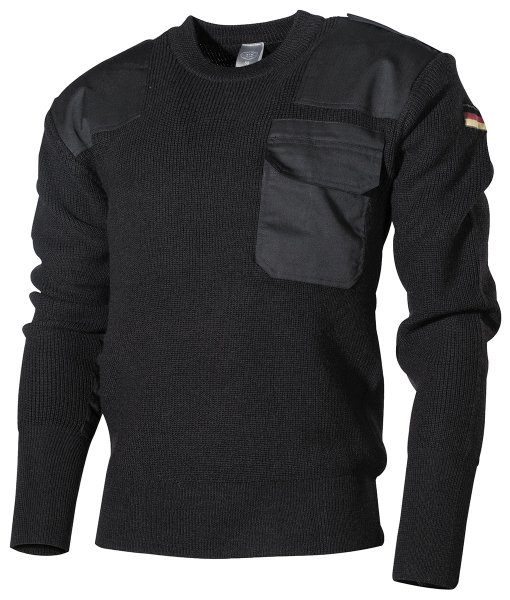 BW Pullover, mit Brusttasche, schwarz