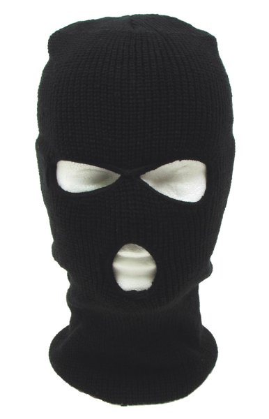 Balaclava 3 Loch, Polyacryl, schwarz