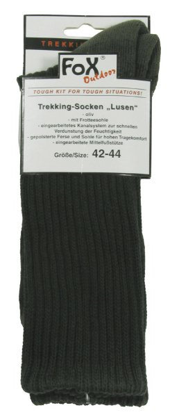 Trekkingsocken, "Lusen", oliv, Frotteesohle