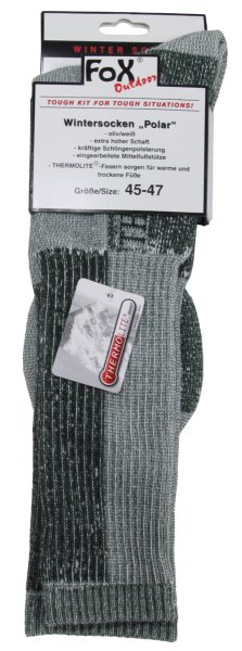 Wintersocken, "Polar", oliv-weiß