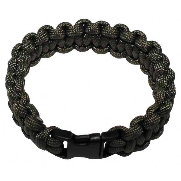 Armband, "Paracord", oliv, Clipverschluss, Breite 1,9 cm