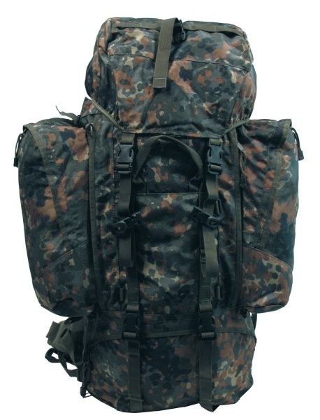 Rucksack,"Alpin110",flecktarn, 2 abnehmbare Seitentaschen