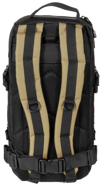 Rucksack, "Assault-Travel", Laser, schwarz-coyote tan