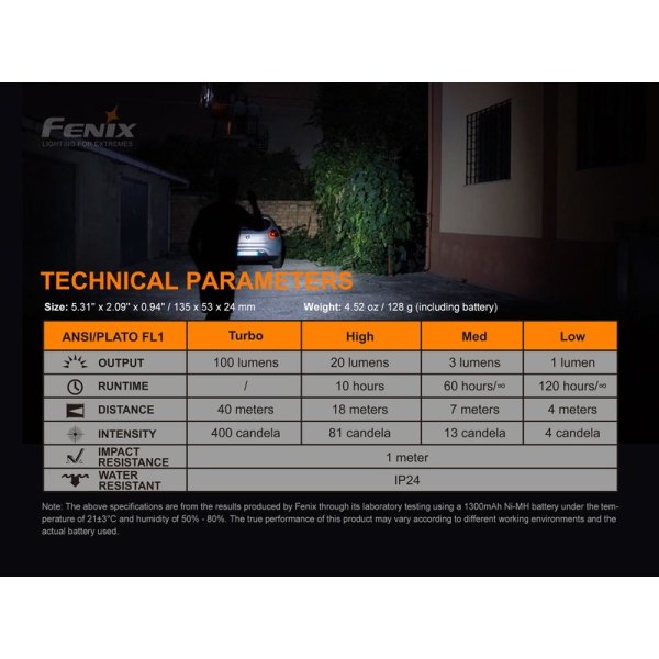 Fenix E-Star Dynamotaschenlampe mit Akku und USB