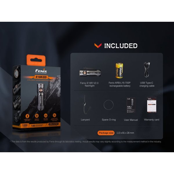 Fenix E18R V2.0 LED Taschenlampe